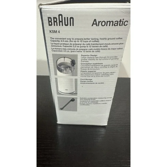 Braun Aromatic Coffee Grinder Gourmet Edition KSM-4 2.5 oz Box & Instructions - Picture 11 of 14